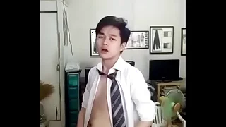 Cute Chinese Twink Strips Less plus Cums